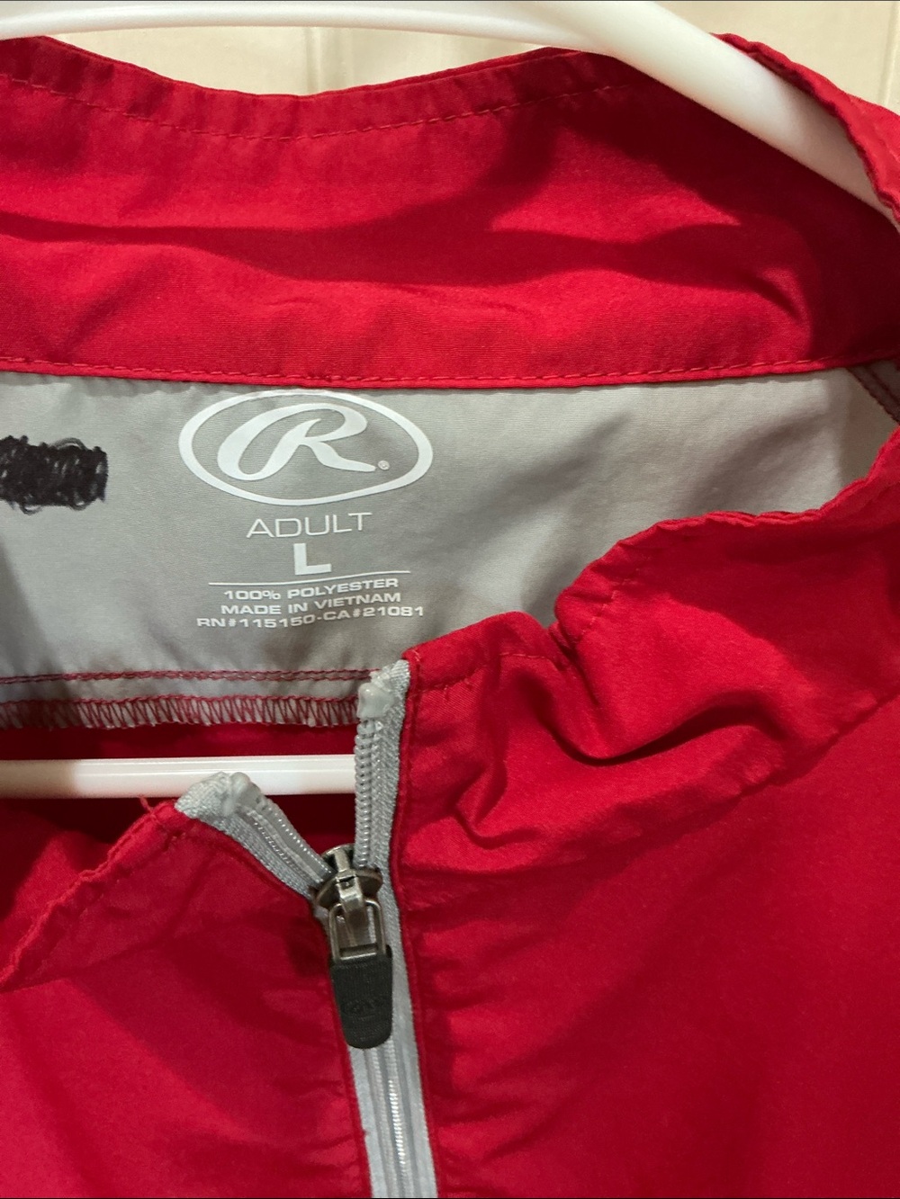 Rawlings Red Pullover with Gray Accents - Picture 2 of 3